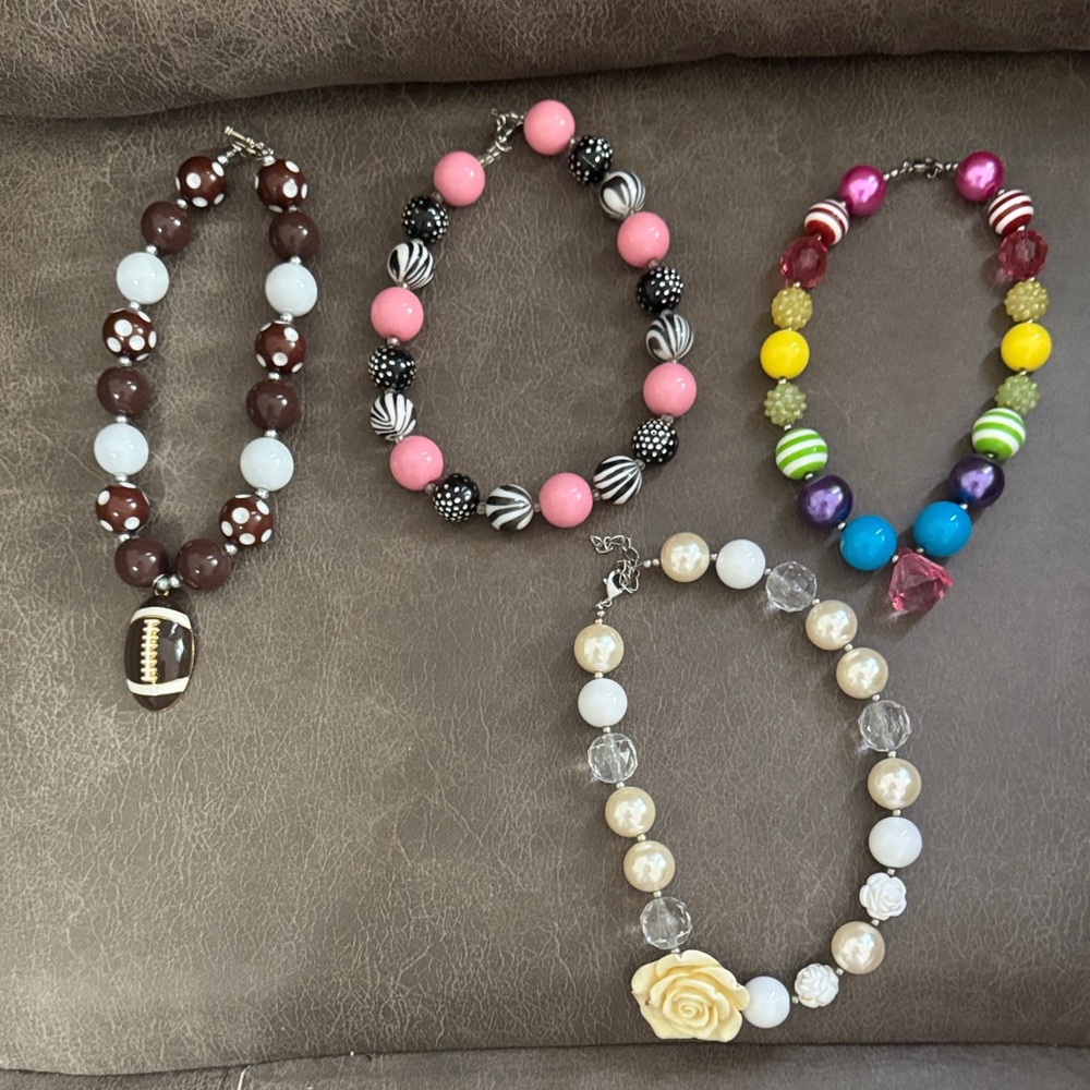 Colorful Beaded Kids Necklace Set